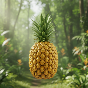 Pineapple in a forest setting